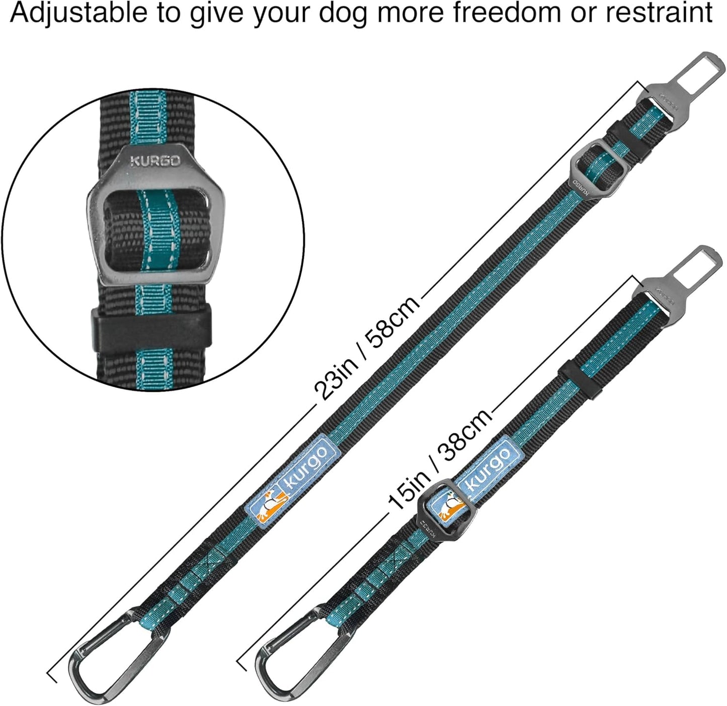 Coastal Blue Direct to Seatbelt Dog Tether | Adjustable Car Safety Harness, Prevents Distracted Driving, Universal Fit (Excludes Volvo)