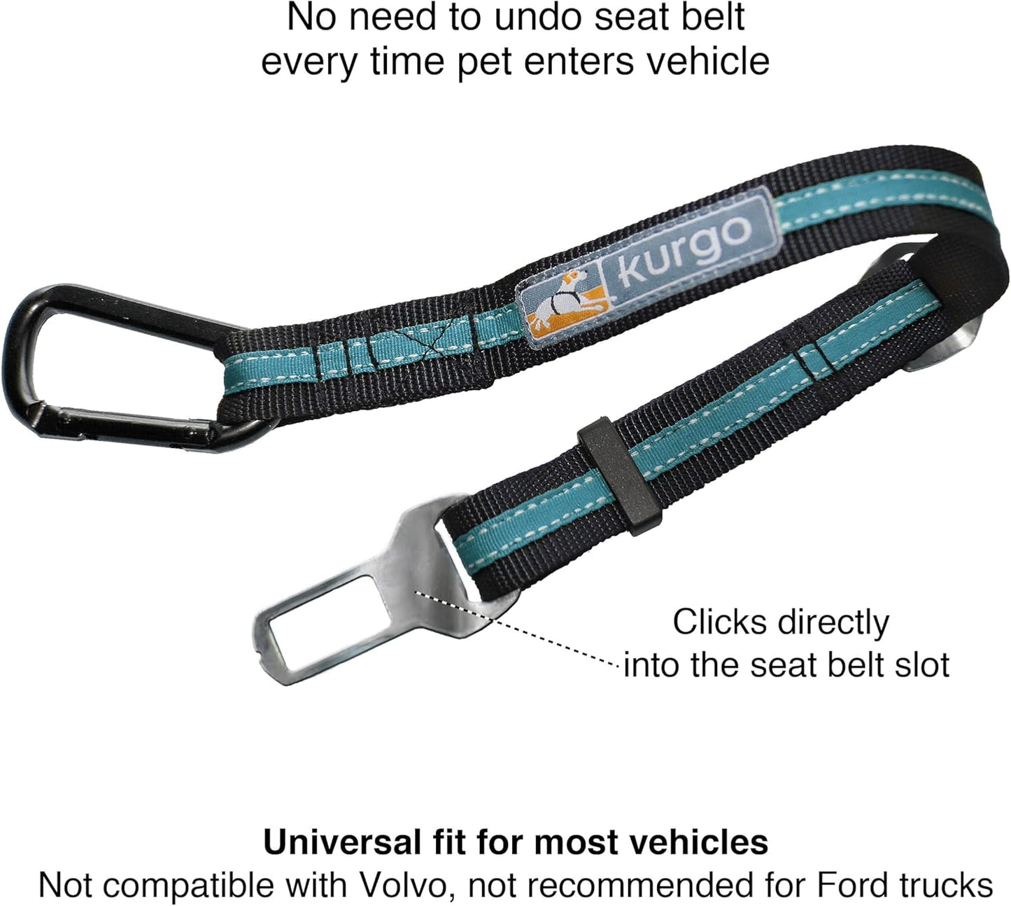 Coastal Blue Direct to Seatbelt Dog Tether | Adjustable Car Safety Harness, Prevents Distracted Driving, Universal Fit (Excludes Volvo)