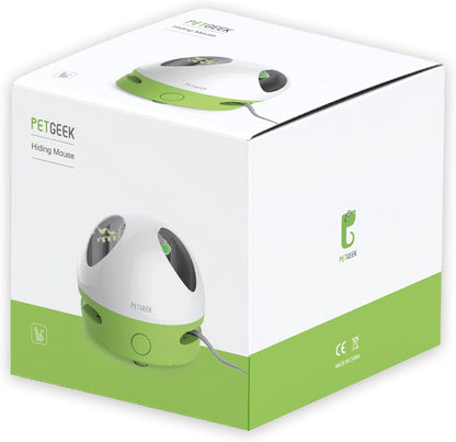 Hidey Mouse Interactive Electronic Cat Toy with Squeaky Mouse and Catnip, Automatic Indoor Play for Cats (Green)