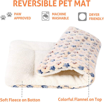 Dog Bed Crate Pad Ultra Soft Pet Mat Star Print 22 Inch Brown | Washable Crate Mat for Large Medium Small Dogs, Reversible Fleece Dog Crate Kennel Mat Flat Cat Bed Liner